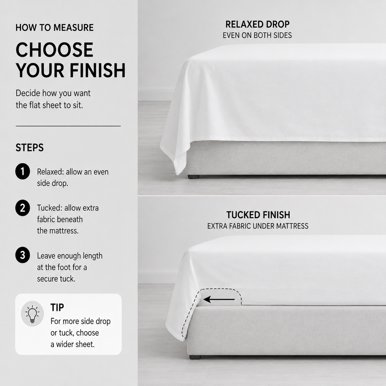 Step 3: Choose a relaxed or tucked finish