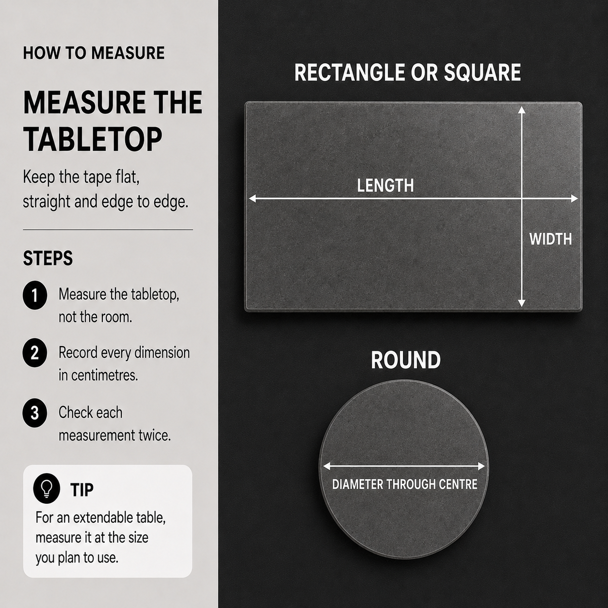 Step 2: Measure the tabletop