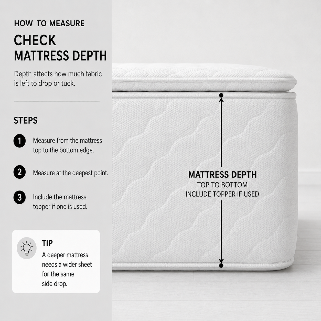 Step 2: Check the mattress depth