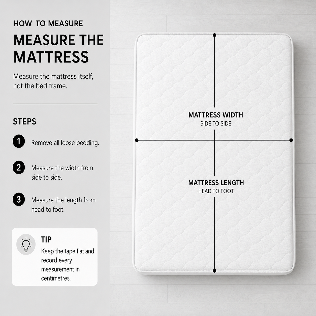 Step 1: Measure the mattress width and length