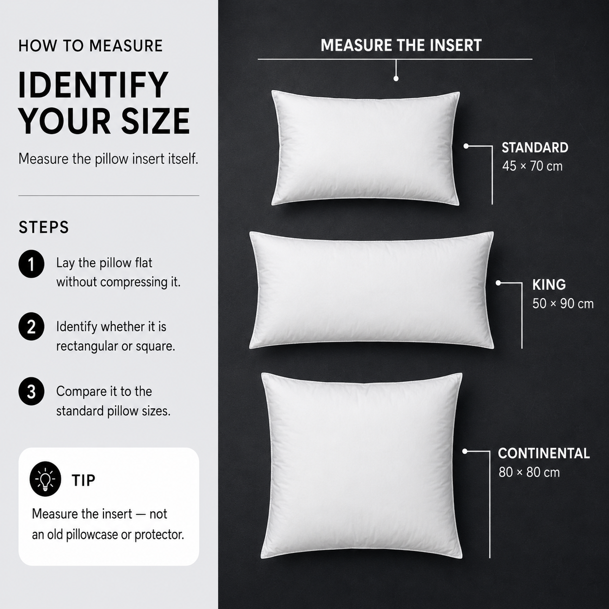 Step 1: Identify the Pillow Size