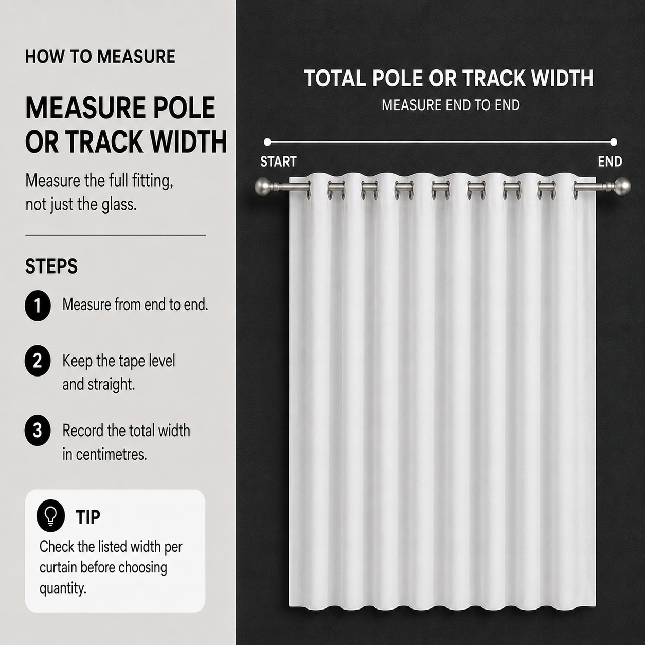Step 2: Measure the pole or track width