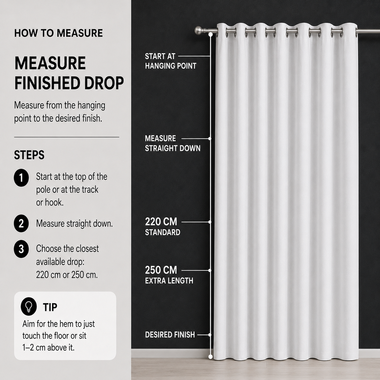 Step 3: Measure the finished drop